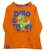 Oranžové triko s dinosaurem C&A