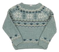 Světlezelený žinylkový svetr se vzorem Primark