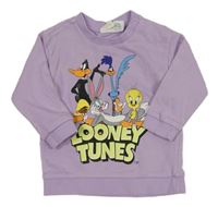 Levandulová mikina s hrdiny H&M