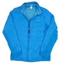 Azurová šusťáková prošívaná funkční zimní bunda Decathlon