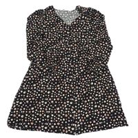 Černé šaty s kytičkami Primark