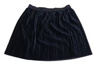 Tmavomodrá sametová skládaná sukně se třpytivým pasem Tchibo