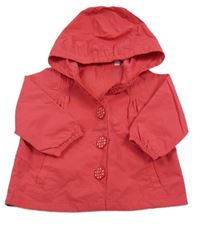 Růžová šusťáková jarní bunda s kapucí Fagottino