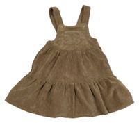 Béžové manšestrové šaty s kapsou Nutmeg