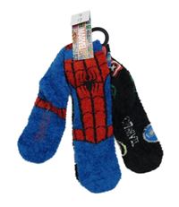 Nové - 2set - Modré + černé chlupaté ponožky s hrdiny vel. 27-30