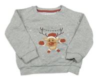 Šedá melírovaná mikina se sobem Alive