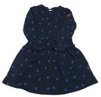 Tmavomodré teplákové šaty s koníky Topolino