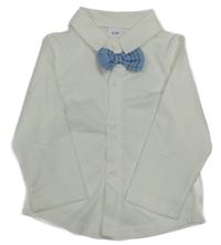 Bílé polo triko s našitým motýlkem 