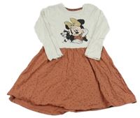 Bílo-starorůžové bavlněné šaty s Minnií C&A