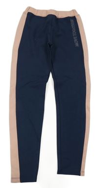 Tmavomodro-světlerůžové legíny s nápisem Vertbaudet