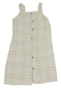 Bílo-zlaté kostkované propínací šaty Shein