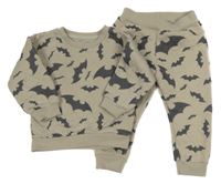 2set - Béžová prošívaná tepláková souprava s netopýry Primark 