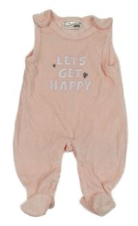 Světlerůžové sametové dupačky s nápisem Ergee