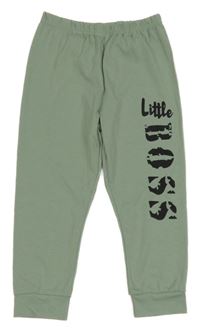 Světlekhaki tepláky s nápisem 