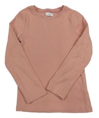 Světlerůžové žebrované triko Next