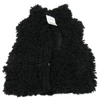 Nové - Černá huňatá podšitá vesta Next
