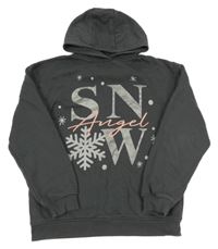 Šedá mikina s nápisem a kapucí Primark