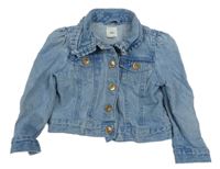 Modrá riflová crop bunda River Island