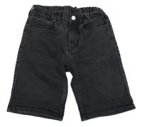Tmavošedé riflové slim fit kraťasy H&M