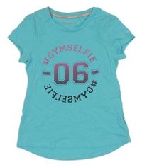 Světlemodré sportovní funčkní tričko s číslem a nápisem Manguun 