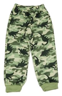 Khaki army tepláky s dinosaury