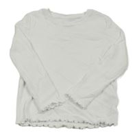 Bílé žebrované triko s kroucenými lemy Primark