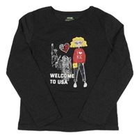 Antracitové triko s holčičkou Kiabi 