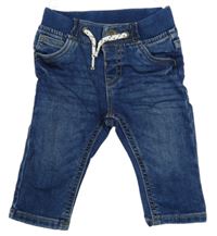 Tmavomodré teplákové rifle s úpletovým pasem C&A