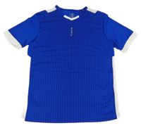 Kobaltově modré pruhované sportovní funkční tričko Decathlon