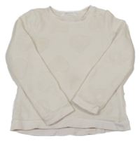 Smetanová plyšová mikina se srdíčky H&M
