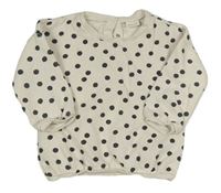 Smetanovo-černá puntíkatá oversize mikina Next
