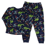Tmavomodré plyšové pyžamo s Avengers zn. M&S
