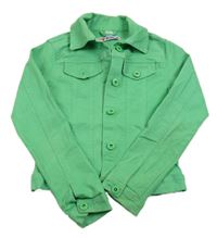 Zelená riflová crop bunda 