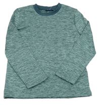 Petrolejovo-mentolové melírované thermo triko lupilu