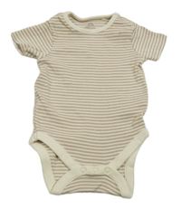 Hnědo-smetanové pruhované žebrované body Next