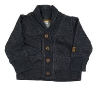 Tmavomodrá melírovaná propínací mikina H&M