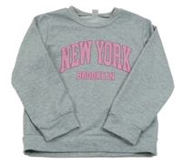 Šedá melírovaná mikina s nápisy 