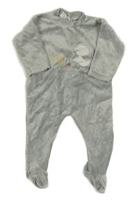 Šedý sametový overal s kuřátkem