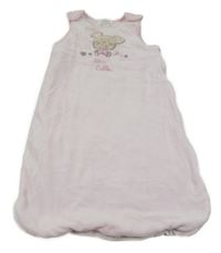 Světlerůžový sametový zateplený spací pytel s myškou early days