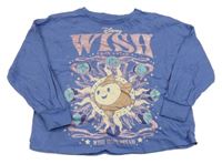 Fialovomodré oversize triko s potiskem - Wish Next