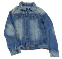 Modrá tepláková riflová bunda s límečkem TOM TAILOR