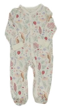 Bílý overal s kytičkami a ptáčky a jahůdkami so cute