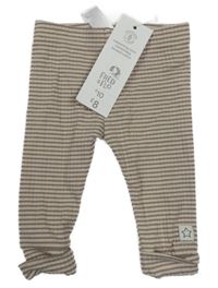 Nové - starofialovo-světlebéžové žebrované tepláky F&F