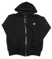 Černá propínací mikina s nášivkou a logy a kapucí Christian Dior