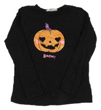 Černé triko s dýní H&M