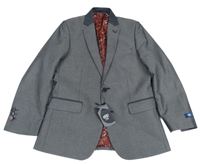 Nové - tmavošedé vzorované sako 1880