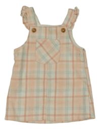 Kostkované teplé šaty s kapsou a volánky Nutmeg