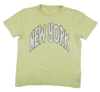 Světležluté tričko s nápisem TOM TAILOR