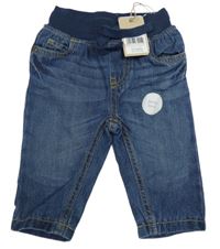 Nové - tmavomodré podšité rifle s úpletovým pasem Mothercare