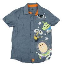 Nové - modrá melírovaná košile riflového vzhledu s Toy Story Disney